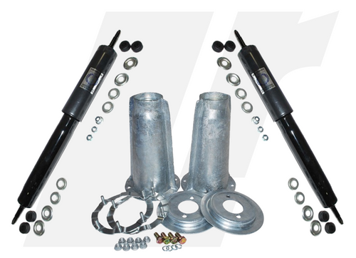 LRC11035 - Front Shock Absorber and Galvanised Turret Kit - Land Rover Defender 90, 110 & 130 - 2007-2016 - Includes Turret Rings and Fixings