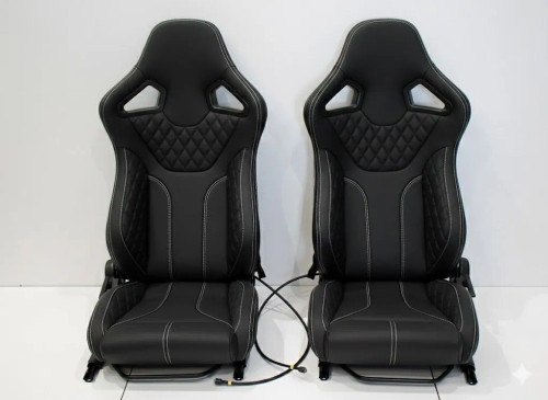 LRI1167 - Pair of RXI Low Base White Stitch Front Seats for LAND ROVER DEFENDER 90/110
