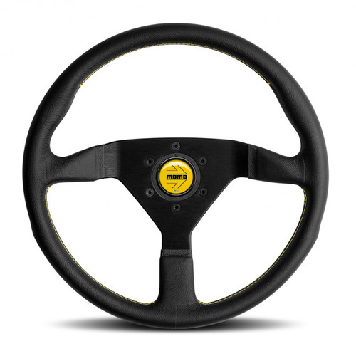 M11111785BKYER - MOMO Montecarlo steering wheel - Black Leather & Yellow Stitching