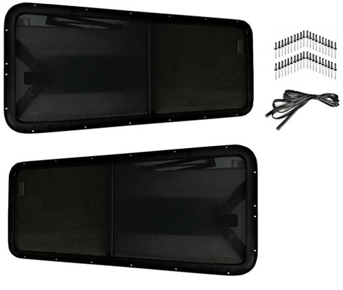 BG1214 - BlakGlass® Factory Size Pair Tinted Deluxe Sliding Window Glass Kit - Defender 90 & 110 Hardtop - 85% Tint - by SP 4x4