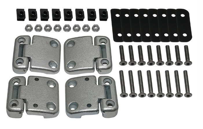 DA1070W - Full Front Door Hinge Kit for Defender (TD5 Style Heavy-Duty Door Hinges) with Stainless Steel Nut, Bolts and Plastic Shims Image 4