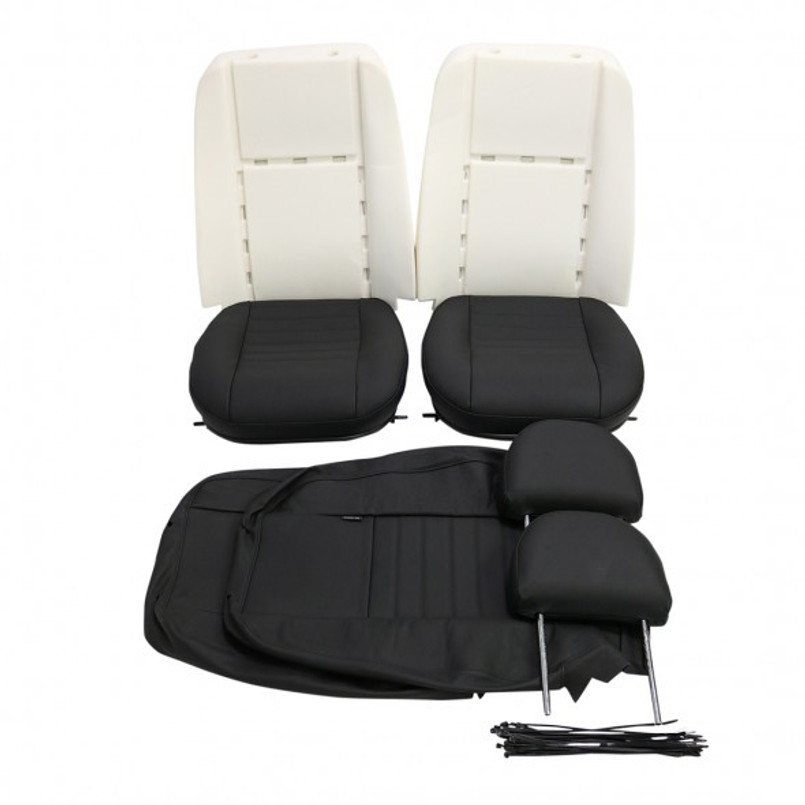 EXT317T - Defender Puma Front Outer Two Seat Quick Retrim Kit (Trimmed Headrest & Base) by Exmoor Trim - Multiple Materials Available Image 2