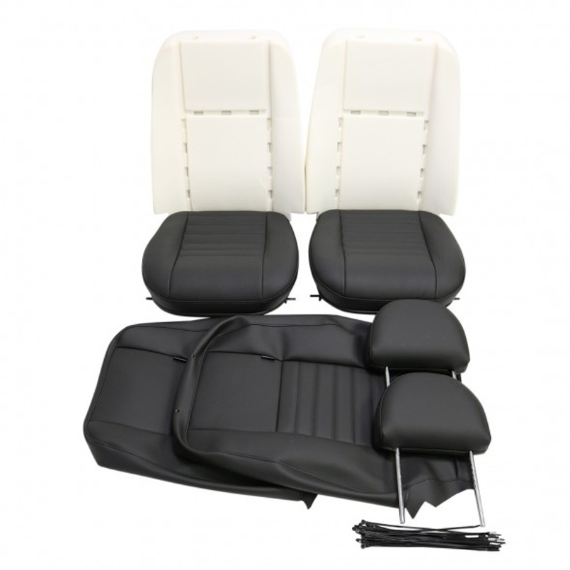 EXT317T - Defender Puma Front Outer Two Seat Quick Retrim Kit (Trimmed Headrest & Base) by Exmoor Trim - Multiple Materials Available Image 3