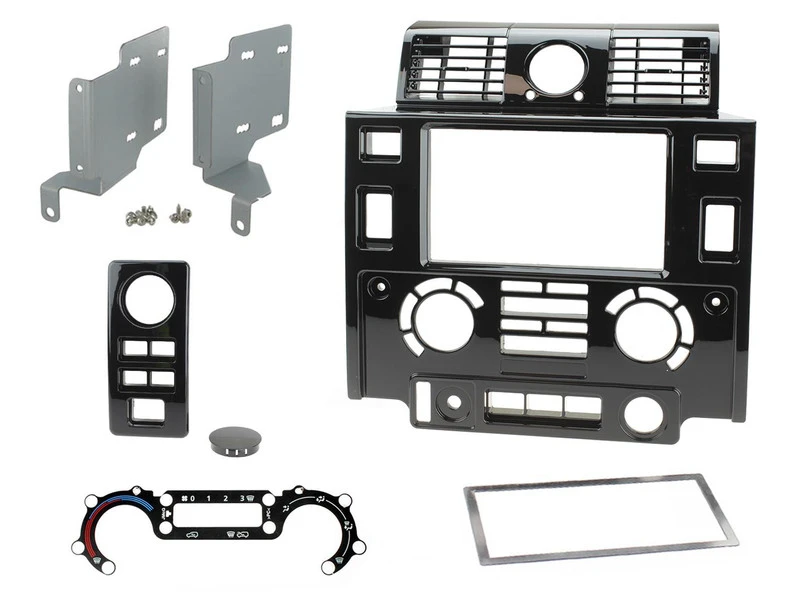 LRC11222 - Double DIN Dash and Stinger Head Unit Kit - Land Rover Defender 2007-2016 - Matt Black and Gloss Black options available Image 9