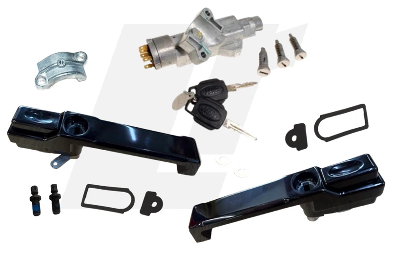 LRC11245 - Defender Front Aluminium Door Handle Kit - Black - Fits Defender Push Button Doors - Single Ignition Key for All Doors and Ignition Image 4