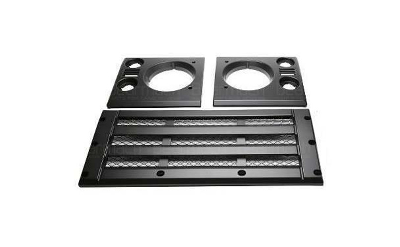 LRC6025 - Defender XS Front Grille and Headlamp Surrounds in Satin Black Standard Grille - Fits All Defenders from 1983 - 2016 Image 1
