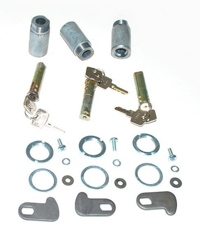 320609-3 - Land Rover Series 2A & 3 Barrel and Key Set - For Three Doors - Three Barrels and Six Keys Image 1