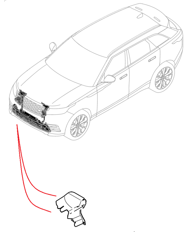 LR092684 - Right Hand Radiator Air Deflector - Range Rover Velar - Genuine Land Rover Image 1
