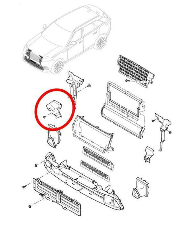 LR092684 - Right Hand Radiator Air Deflector - Range Rover Velar - Genuine Land Rover Image 2