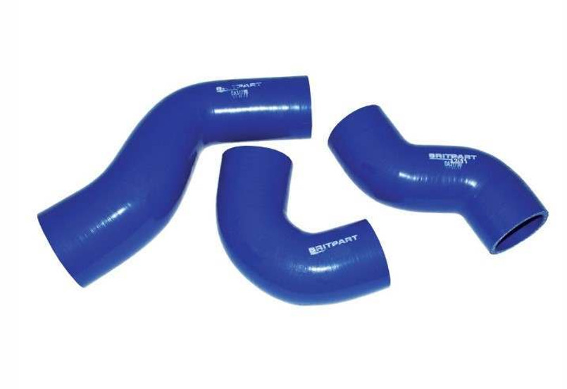 DA3173B - Blue Intercooler Silicone Hoses - Defender TD5 - 3 Piece Kit Image 1