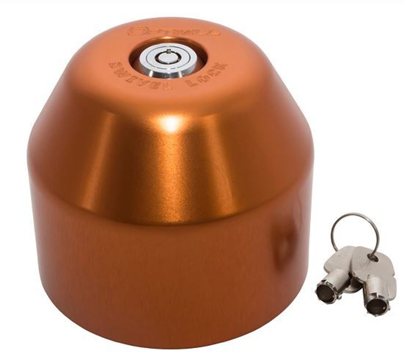 DA8884 - Optimill Quick Release Security Lock for Land Rover Defender Steering Wheel - Anodised in Bright Orange Image 1