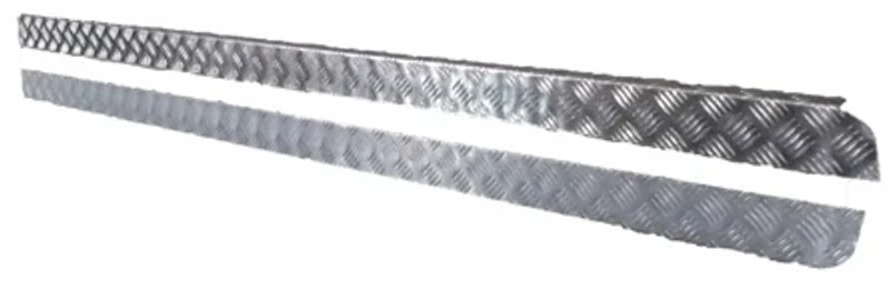 LR133 - Chequer Plate Sill Protectors For Defender 130 In 2mm Image 1