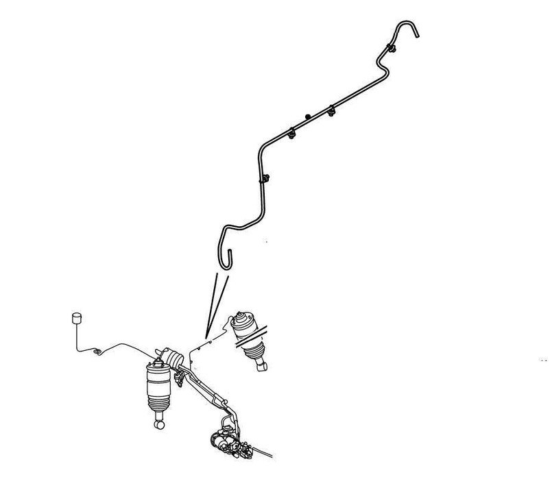 RQB000484 - Air Suspension Tube - Rear Axle Valve to Left Hand Rear Spring on Range Rover Sport 2005-2013 and Discovery 3 & 4 Image 1