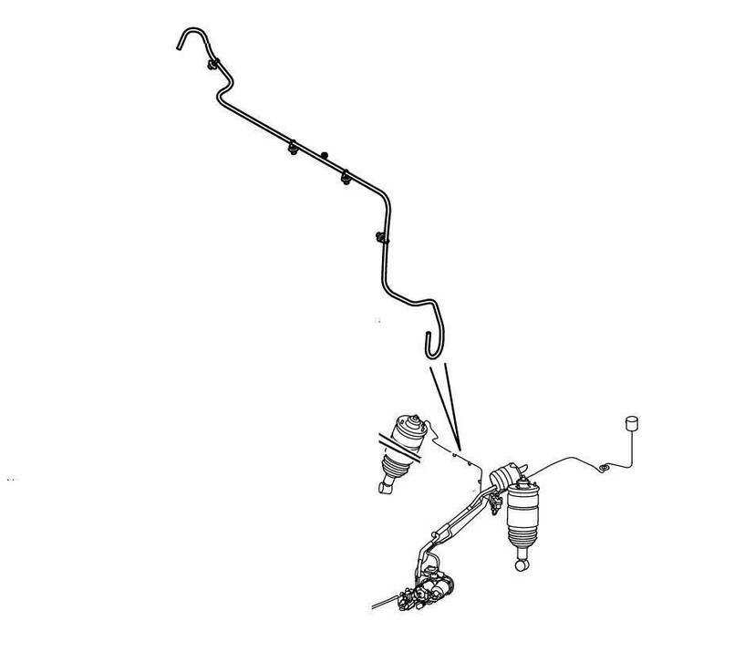RQB000493 - Air Suspension Tube - Rear Axle Valve to Right Hand Rear Spring on Range Rover Sport 2005-2013 and Discovery 3 & 4 Image 1