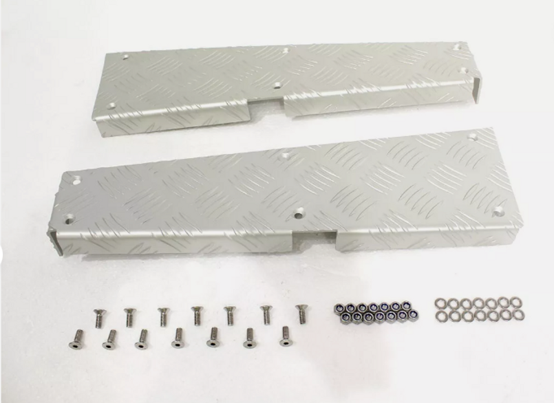 CNKIT01-110/A - Rear Corner Cappings Chequer Plate in Satin / Silver Anodised - For Land Rover Defender 110 - By Mammoth 3mm***** TO CLEAR STOCK*** Image 2