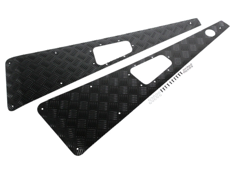 TF8226 - WTKIT01-LAH/B Mammoth Branded Wing Top Chequer Plates for Land Rover Defender - in Black (With Aerial on Left Hand Side) Image 1