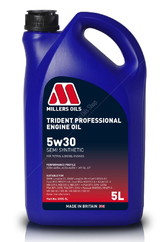 STC50528 - Millers Oil - 5l Trident Professional 5w30 Engine Oil  Image 1