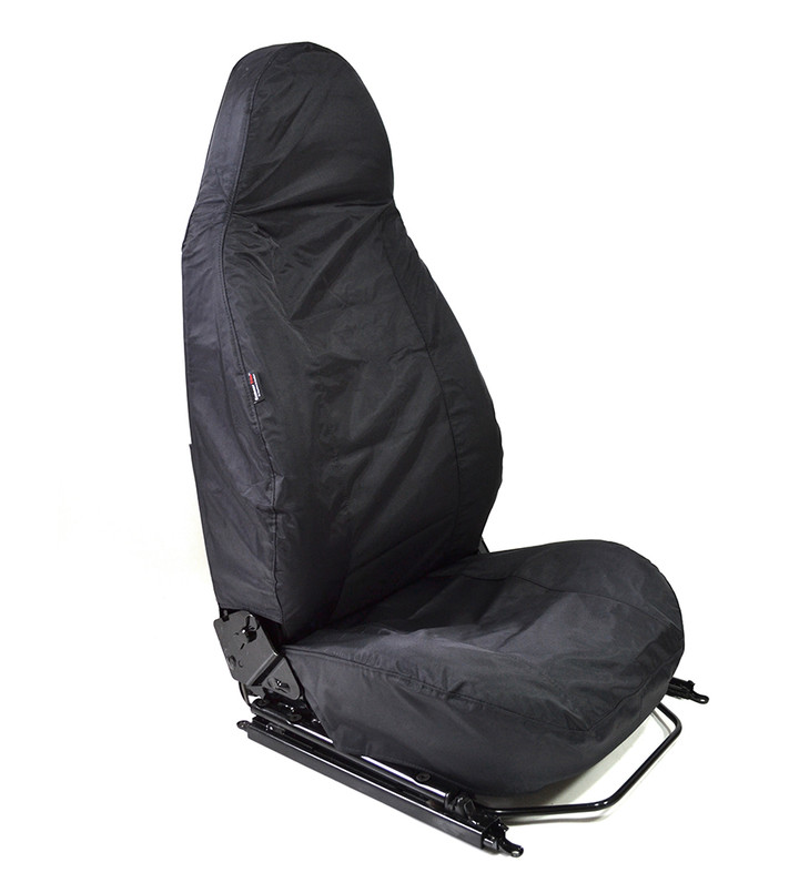EXT018-10 - Modular Seat Covers (Pair) - Defender 1987-2016 - Black Waterproof Nylon - By Exmoor Trim Image 1