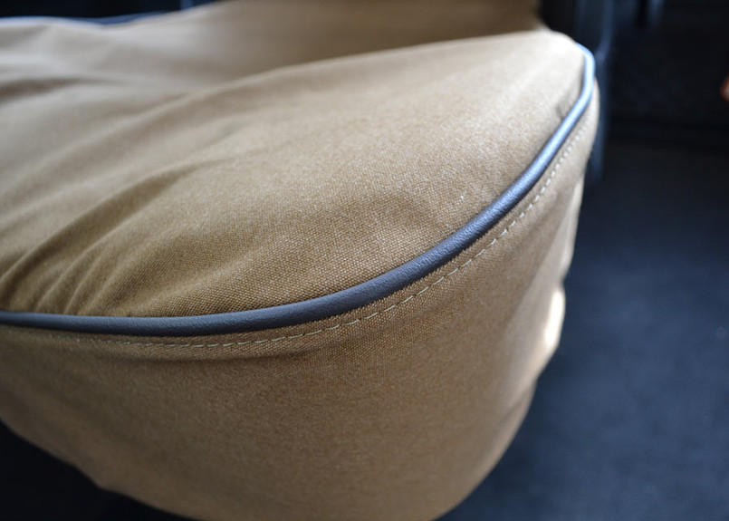 EXT019-14 - EXT019-63 - Tumble Down Canvas Seat Covers (Pair) - Defender from 2007 onwards - Sand - By Exmoor Trim Image 10