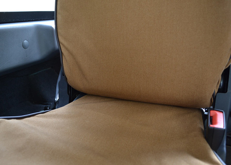 EXT019-14 - EXT019-63 - Tumble Down Canvas Seat Covers (Pair) - Defender from 2007 onwards - Sand - By Exmoor Trim Image 8