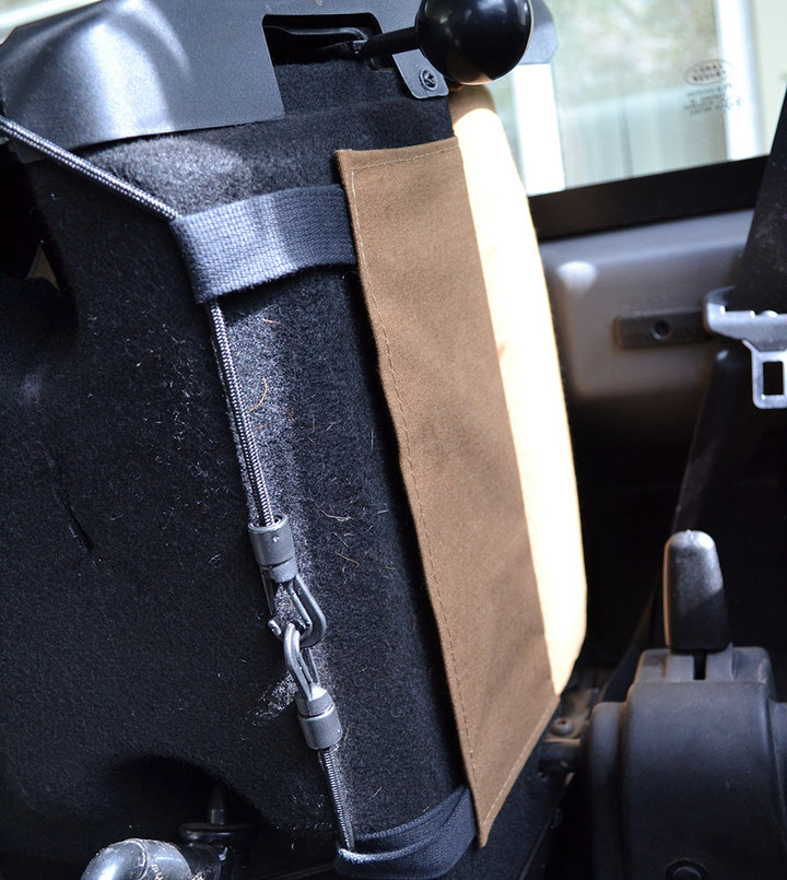 EXT019-14 - EXT019-63 - Tumble Down Canvas Seat Covers (Pair) - Defender from 2007 onwards - Sand - By Exmoor Trim Image 7