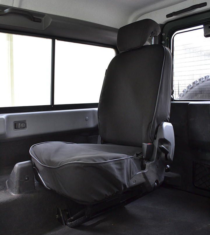EXT019-63 - Tumble Down Canvas Seat Cover (Pairs) Black - By Exmoor Trim Image 1