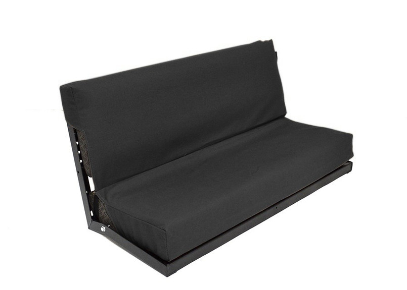 EXT019-71 - Two Man Bench Cover - Black Canvas - Defender up to 2007 - By Exmoor Trim Image 1