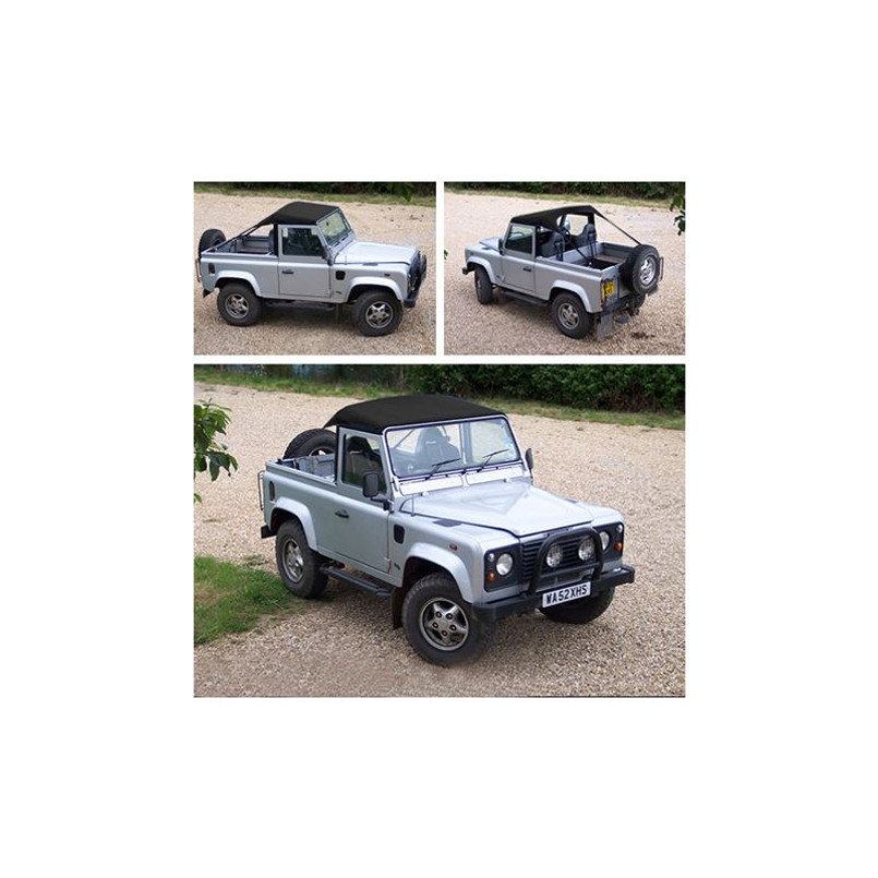EXT206-6BKC - Defender 90 and 110 Bikini Hood Black Canvas - By Exmoor Trim - Fits up to 2000 Image 1