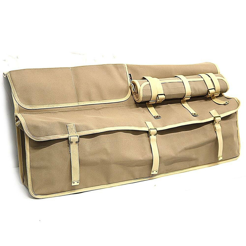 EXT382-46 - Canvas Bulkhead Storage Bag with Tool Roll - Khaki - By Exmoor Trim Image 3