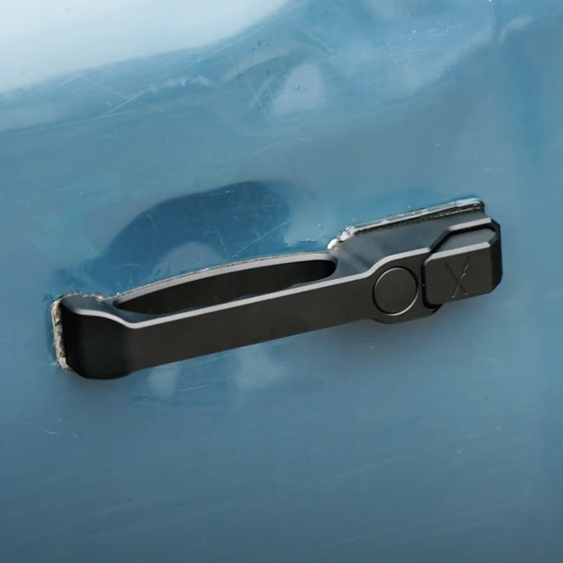 EXT014-32 - Defender Aluminium Door Handles - Comes as a Pair in Black Billet Aluminium - Can Be Fitted to Either Front or Rear - by Exmoor Trim IN STOCK FOR INSTANT DISPATCH Image 1