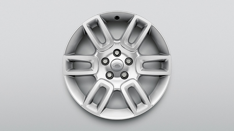 LR129107 - All New Defender 19" Alloy Wheel in Silver Sparkle Finish - 6 Split Spoke Style 6010 - Genuine Land Rover Image 1