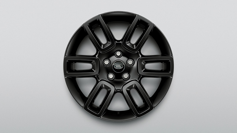 LR129108 - All New Defender 19" Alloy Wheel in Black Gloss Finish - 6 Split Spoke Style 6010 - Genuine Land Rover Image 1