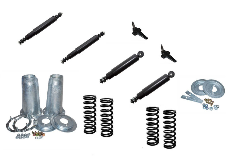 LRC1032EGALV - Discovery 1 Front and Rear Full Suspension Kit Fits Discovery 1 from 1989-1994 - Shocks, Springs, Galvanised Turrets and Seat, Rings & Shock Brackets Image 1