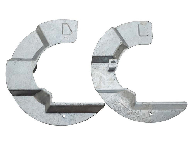 DA1860 - Galvanised Front Brake Mudshield - Right and Left Hand Pair - for Discovery 1 and Defender 1994 Onwards Image 1