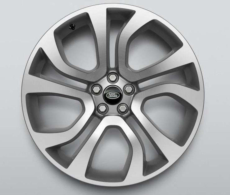 LR114526 - Range Rover Evoque Alloy Wheel - 21" x 8 - 5 Split Spoke Style 5077 - In Diamond Turned Finish - Genuine Land Rover Image 1