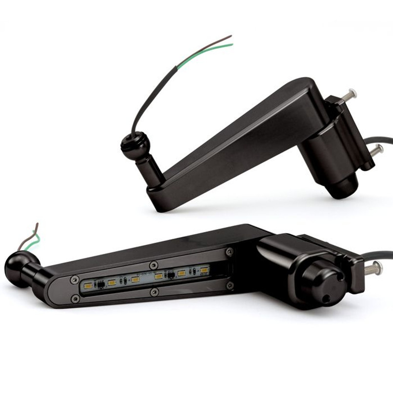 DA8860 | LRC1626 - Defender Aluminium Mirror Arms in Black Anodised Finish - Comes with Puddle Lights - By Optimill - Comes as a Pair Image 3