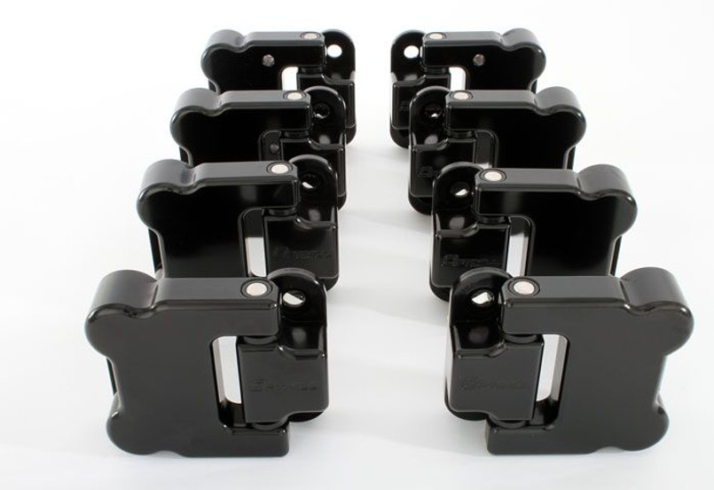 LRC1637 | DA8865 - Defender Aluminium Door Hinge Kit - Set of Eight for Defender 110 - Fits 1983-2016 - Comes in Anodised Black - Manufactured in UK by Optimill Image 1