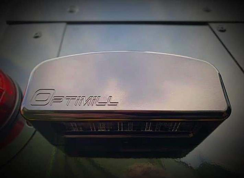 DA8863 | LRC1644 - Defender Aluminium Number Plate Lamp - Fits 1983-2016 - Comes in Anodised Black - Manufactured in UK by Optimill Image 1