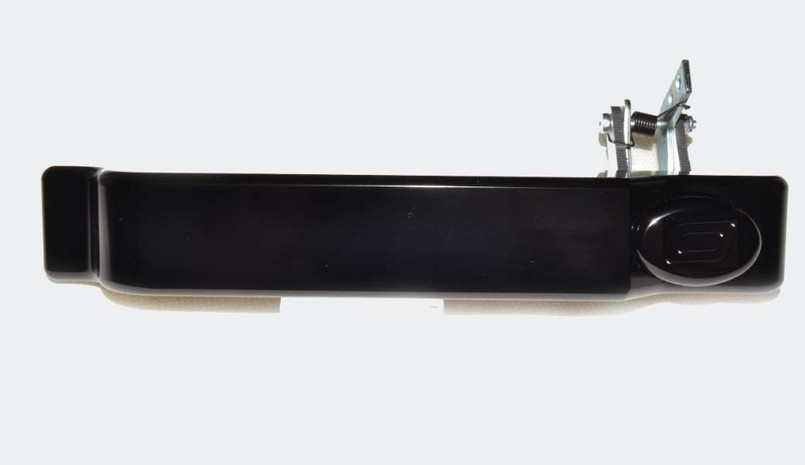 LRC1648 - Defender Aluminium Exterior Door Handle in Anodised Black by Optimill - Left Hand - Comes Blank for Either Rear Side Door or Front with Central Locking Image 1