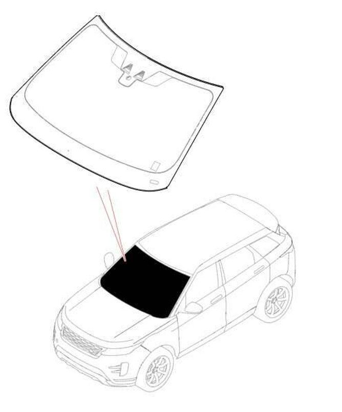 LR135652 - Windscreen for Range Rover Evoque Mk2 - Without Solar, Without Heated Windscreen, Without Head Up Display - Genuine Land Rover Image 1