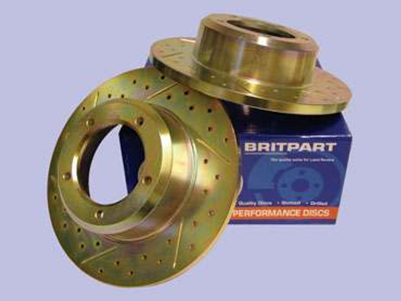 DA4610 - Slotted / Grooved Rear Brake Discs for Range Rover L322 (Comes as a Pair) - Non Vented by Britpart (Up to 2006) Image 1