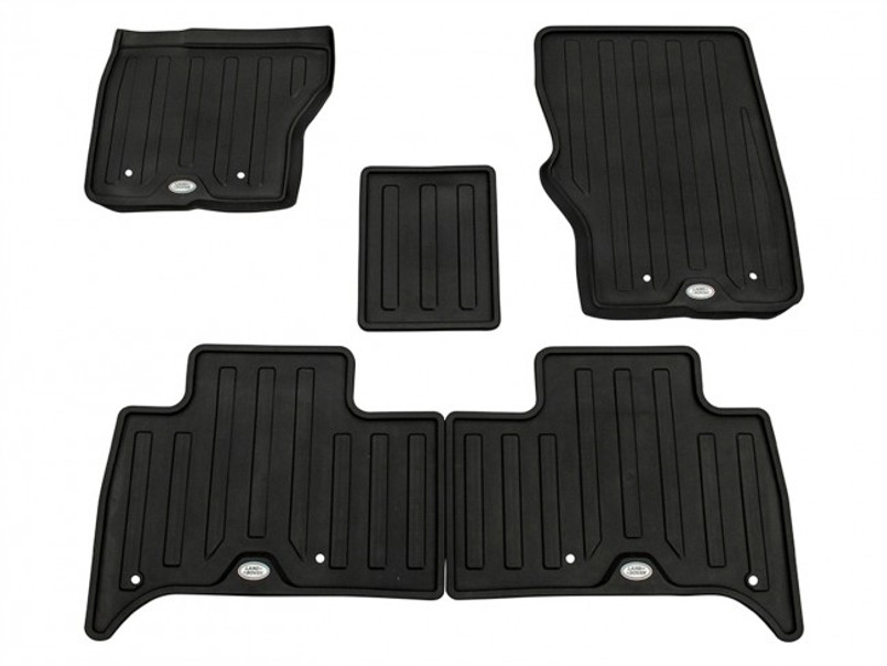 VPLRS0333PVJ - Discovery 5 Luxury Rubber Set in Ebony with Ingot Land Rover Branding - Left Hand Drive - Set of Five - Genuine Land Rover Image 1