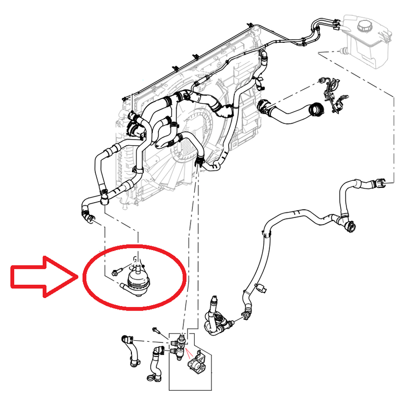 LR135831 - Coolant Degas Separator  - 1.5 Petrol PHEV - Discovery Sport and Range Rover Evoque (2019 onwards) - Genuine Land Rover Image 1