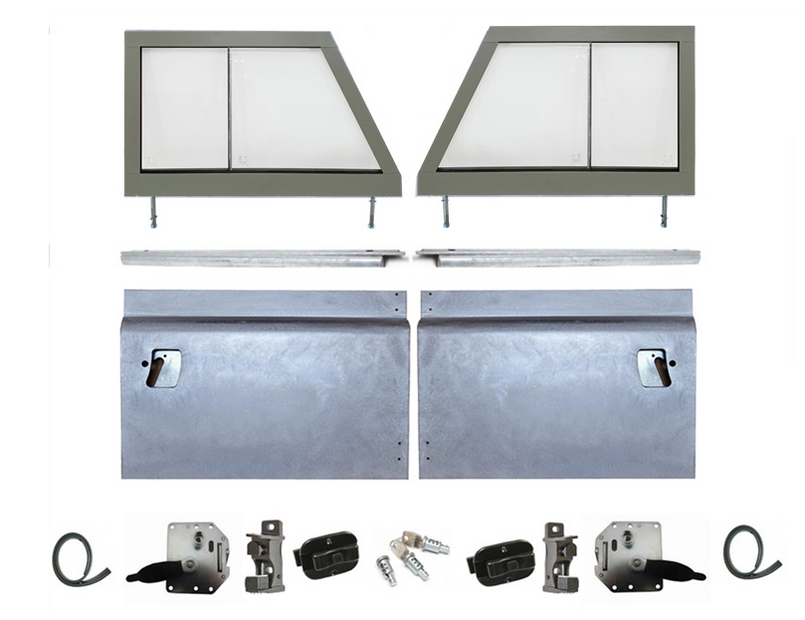 LRC2313 - Front Defender Door Conversion Kit - Pair of Front Doors to Fit Series 3 Doors to your Defender - Includes Galvanised Door Bottoms Image 1
