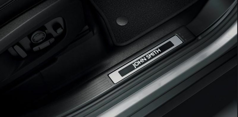 VPLES0595LAA - Interior Door Scuff Plates for All New Defender 90 - Comes for Lunar Interior - Illuminated and Personalised - Genuine Land Rover Image 1
