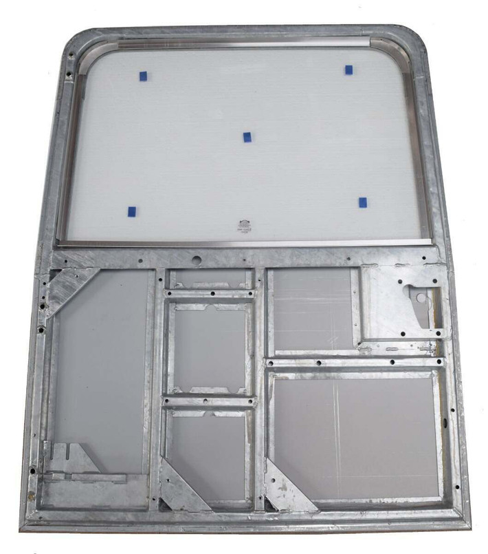 ALR6852-SGGP - Premium Tailgate Door in Galvanised for Land Rover Defender - Glazed with Plain Glass - Fits 1984-2002 - Wheel Carrier Holes Can Be Drilled if Required Image 1