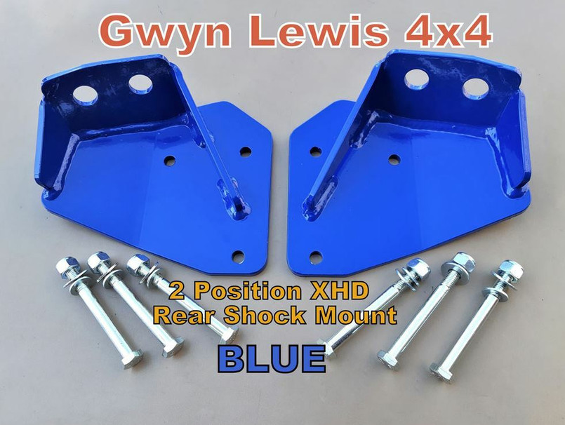 GL1062 - Gwyn Lewis Rear XHD Challenge Shock Mount - Two Position in Blue - Comes as a Pair - For Defender, Discovery 1 and Range Rover Classic Image 1