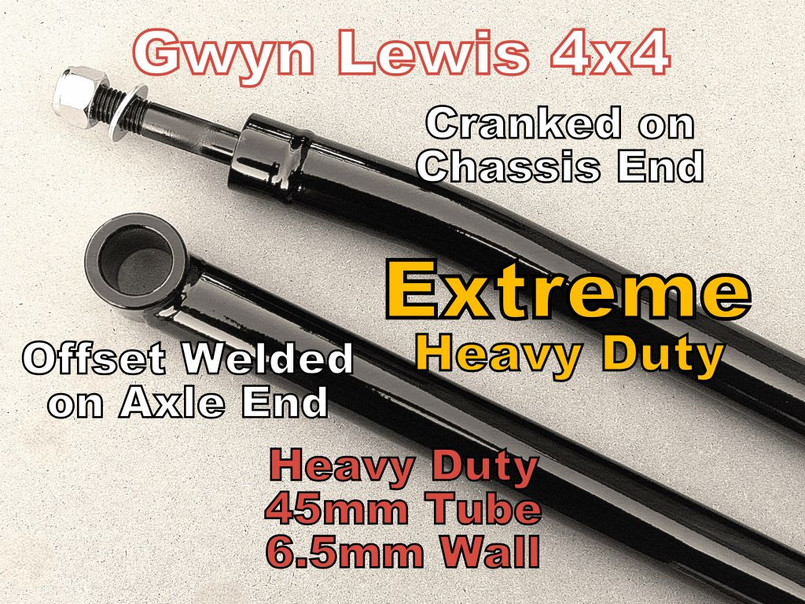 GL1073 GL1074 GL1075 - Gwyn Lewis Rear Heavy Duty, Cranked Radius Arms - Supplied as a Pair - Available in Black or Blue - For Defender, Discovery 1 and Range Rover Classic - UPDATED FOR 2025 Image 5