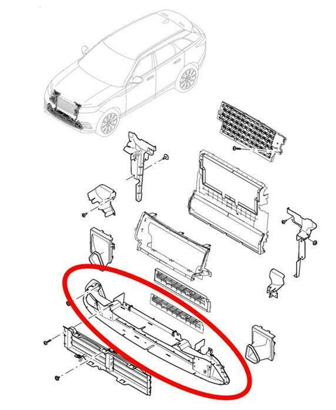 LR152419 - Air Deflector - Range Rover Velar - 3.0 AJ20D6 Diesel with Standard Engine Cooling System - Chassis MA000001 onwards - Genuine Land Rover Image 1