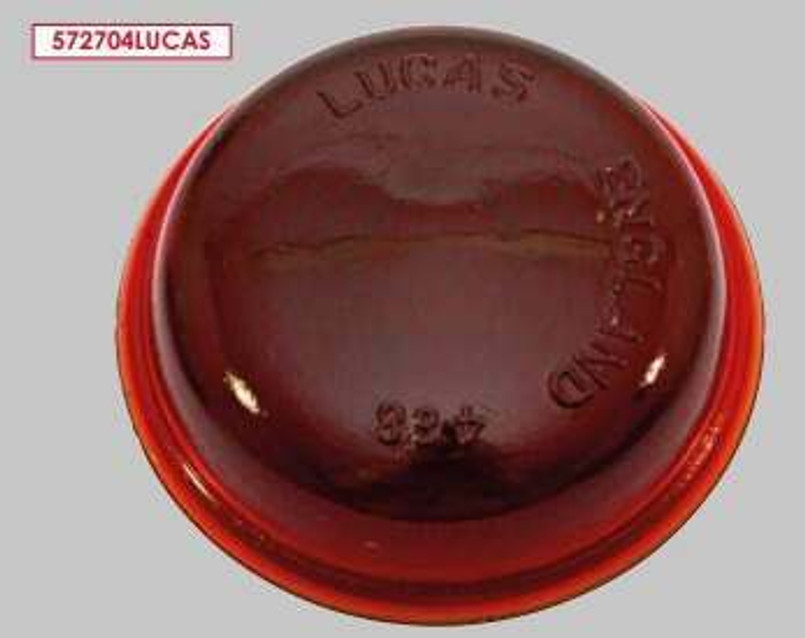 572704 - Stop and Tail Lamp Glass Lens for Land Rover Series 2 - Produced by Lucas - Red Glass Lens Image 1